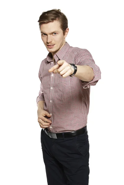 Young man against a white background — Stock Photo, Image