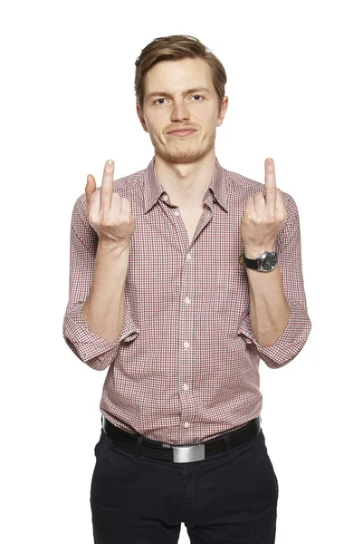 Young man against a white background — Stock Photo, Image