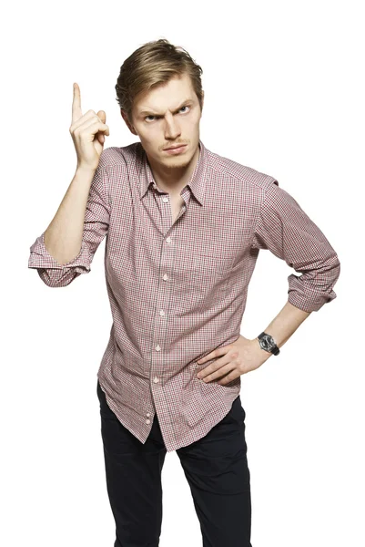 Young man against a white background — Stock Photo, Image