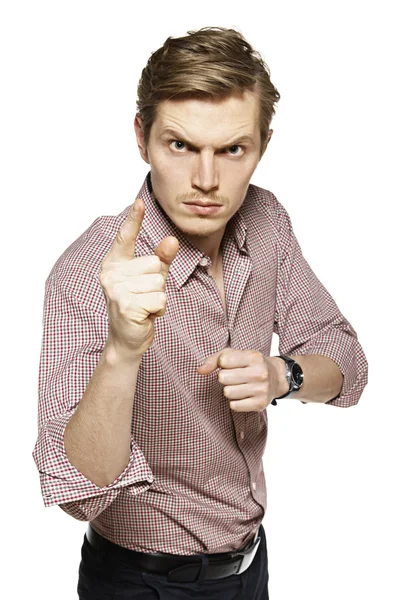 Young man against a white background — Stock Photo, Image