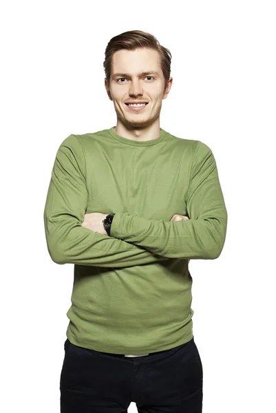 Young man against a white background — Stock Photo, Image