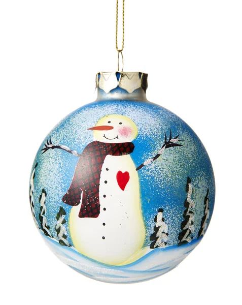 Kardan adam Noel topu — Stok fotoğraf