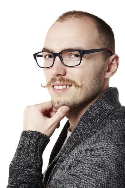 Homem amigável com bigode — Fotografia de Stock