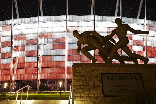 Stade de football la nuit — Photo