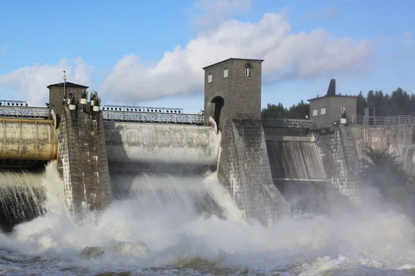 Spillway on hydroelectric power station dam in Imatra — Stock Photo, Image