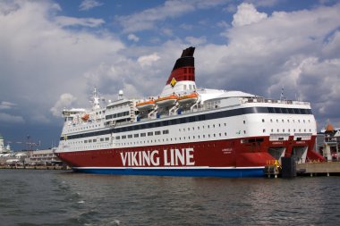 Helsinki, Finlandiya-Haziran 26: feribot viking line Helsinki şehir demirleme, demirli