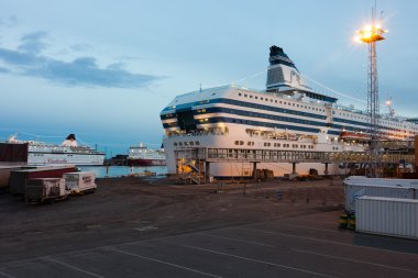 Helsinki, Finlandiya-Aralık 14: silja line feribot, Helsinki şehir bağlama