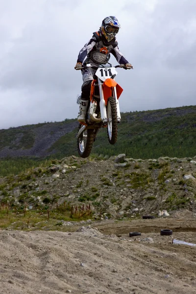 Kirovsk Russia August Races Competitions Motorcycles Cross Country Terrain Nin — Stock Photo, Image