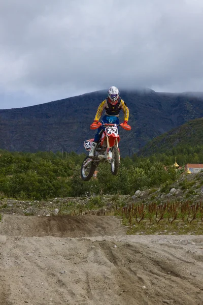 Kirovsk Russia August Races Competitions Motorcycles Cross Country Terrain Nin — Stock Photo, Image