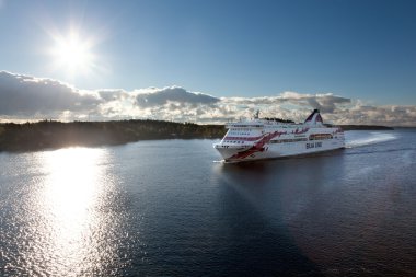 Stockholm, İsveç-Eylül 28: silja line feribot float fiyortları