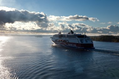 Stockholm, İsveç-Eylül 28: viking line feribot float fiyortları