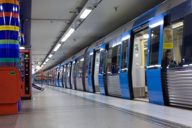 Stockholm, İsveç-Temmuz 24: Stockholm metro istasyonu