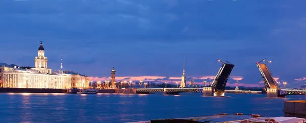 View of the drawn bridge in the city of St. Petersburg — Stockfoto