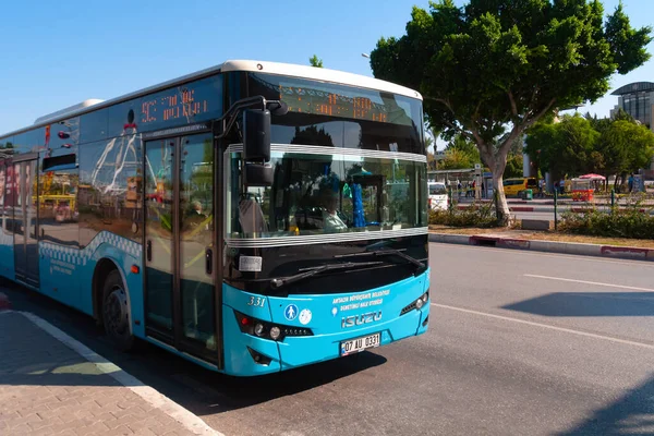 Antalya Turkey November 2020 Passenger Bus Goes Street Cities Nurkey — Stock Photo, Image