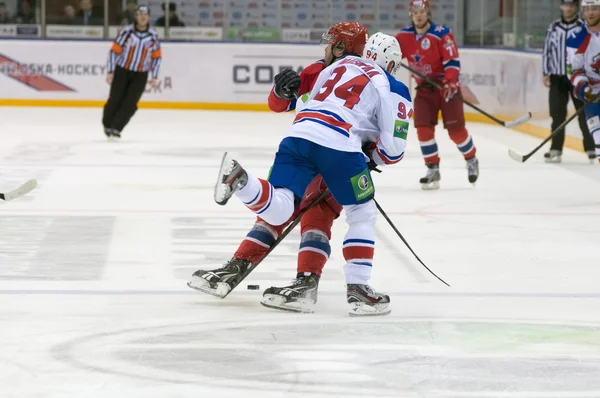 Jogo de hóquei CSKA-LEV PRAHA — Fotografia de Stock