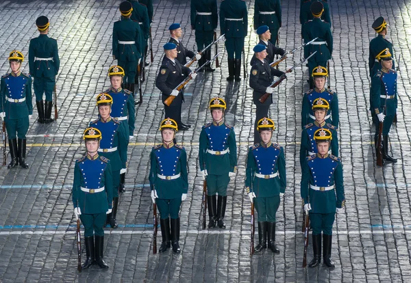 MOSCOW - SETEMBRO 9: Soldados da guarda de honra da Presidência — Fotografia de Stock