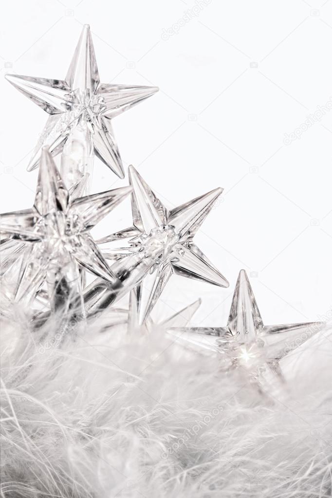 Holiday star lights with white background