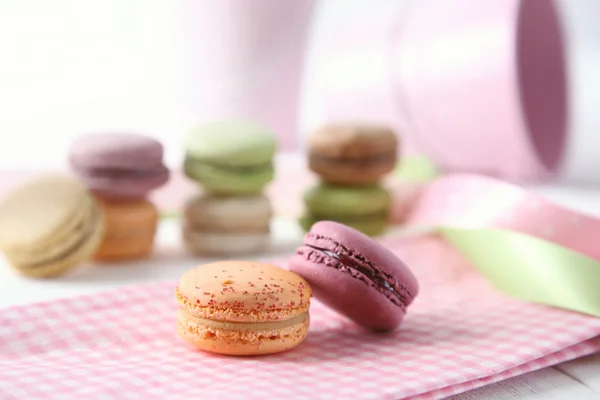 Macaroons on napkin — Stock Photo, Image