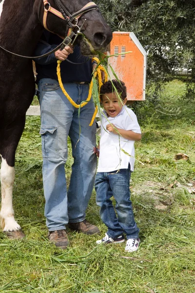 馬と子供 — ストック写真