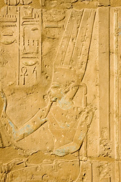 Antique pictures with hieroglyphics in Luxor — Stock Photo, Image