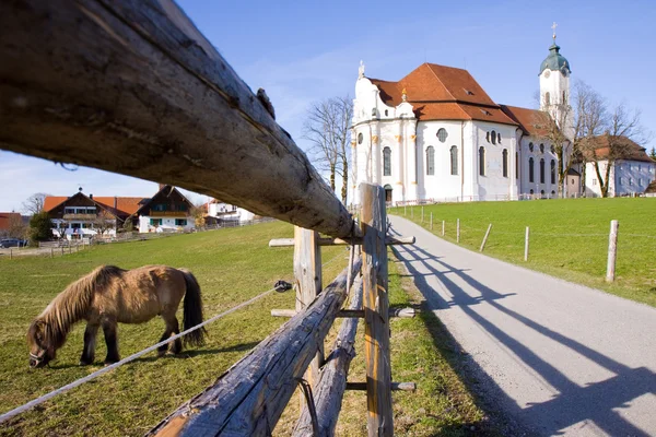 Kościół pielgrzymkowy w Wies sanktuarium — Zdjęcie stockowe