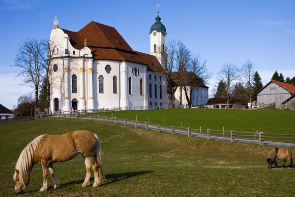 Kościół pielgrzymkowy w Wies sanktuarium — Zdjęcie stockowe