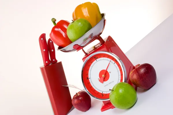 Diet meal and scales — Stock Photo, Image