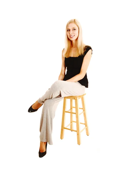 Girl resting on chair. — Stock Photo, Image