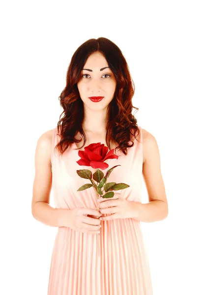 Girl with rose. — Stock Photo, Image