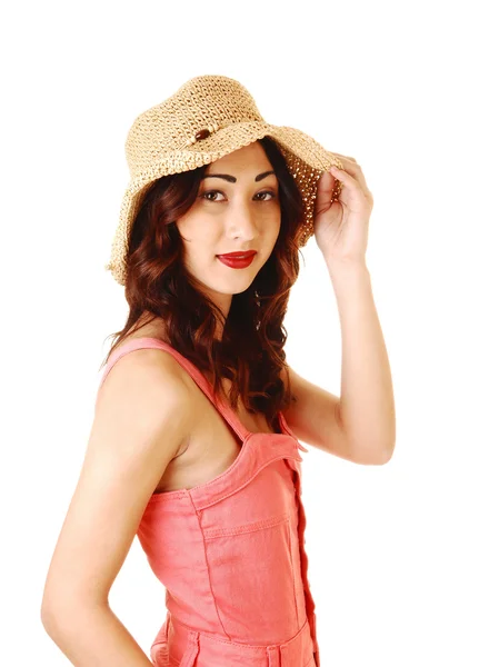 Portrait of girl with hat. — Stock Photo, Image