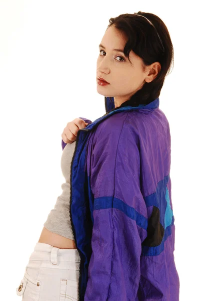 Girl in jacket. — Stock Photo, Image