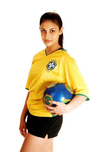 Soccer girl. — Stock Photo, Image