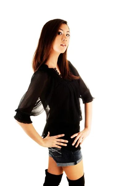 Girl in black blouse. — Stock Photo, Image