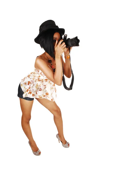 Meisje met camera. — Stockfoto