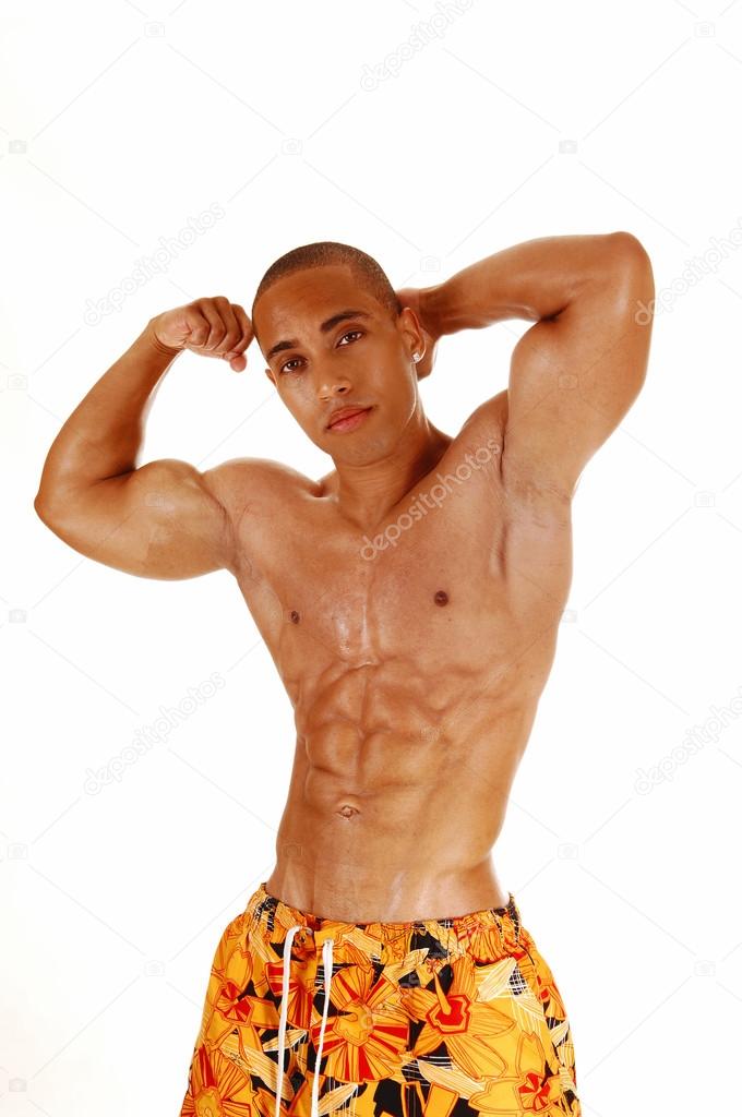 Man showing his biceps.