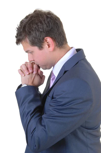 Praying businessman. — Stock Photo, Image