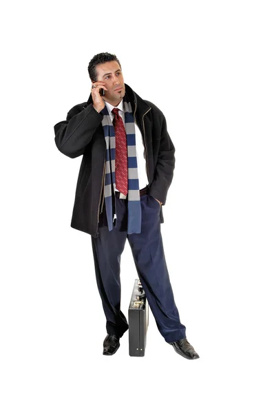 Zakenman op mobiele telefoon. — Stockfoto