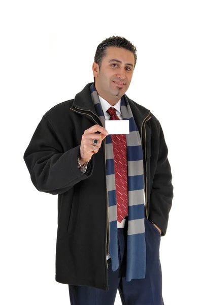 Man showing business card. — Stock Photo, Image