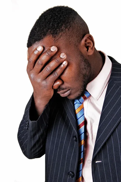 Frustrado homem negro . — Fotografia de Stock