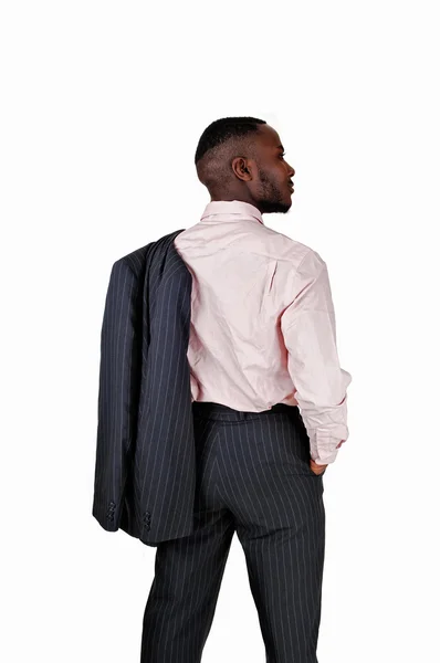 Zwarte man uit de achterkant. — Stockfoto