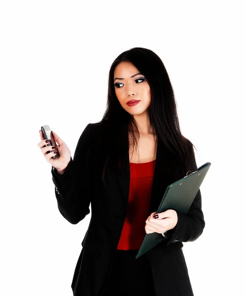 Mujer de negocios con teléfono celular . — Foto de Stock