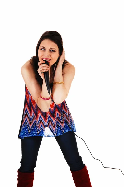 Menina cantando . — Fotografia de Stock