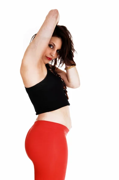 Closeup of Girl in red tights. — Stock Photo, Image