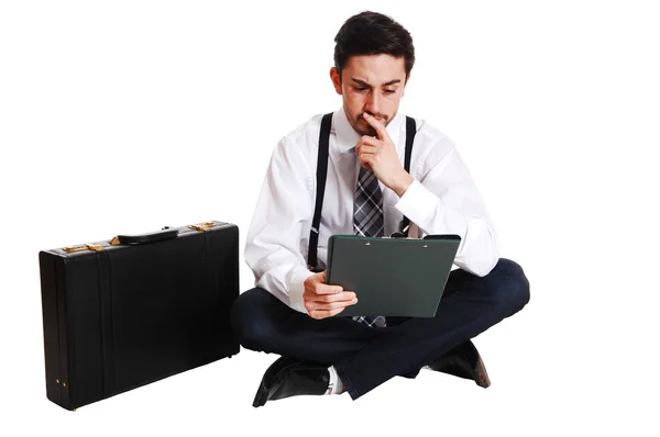 Businessman sitting on floor. — Stock Photo, Image