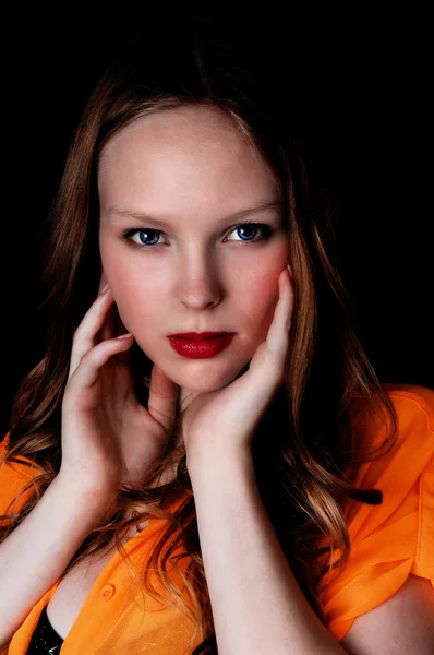 Retrato de la chica del ojo azul . — Foto de Stock