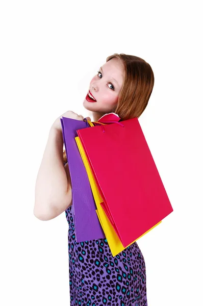 Chica con bolsa de compras . — Foto de Stock