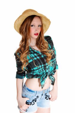 güzel cowgirl portresi.