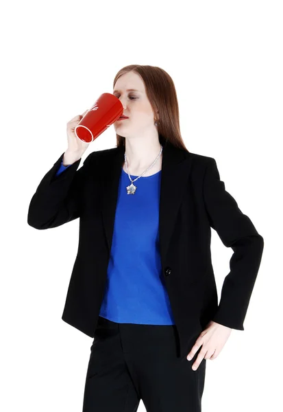 Woman drinking coffee. — Stock Photo, Image