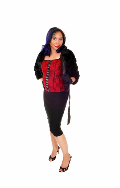 Asiatico donna in rosso corsetto . — Foto Stock