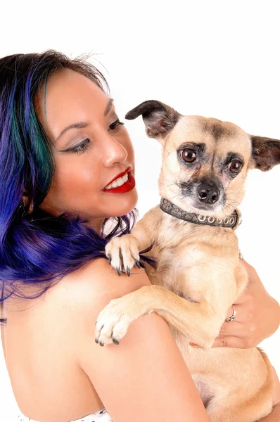 Retrato de niña con perro . — Foto de Stock